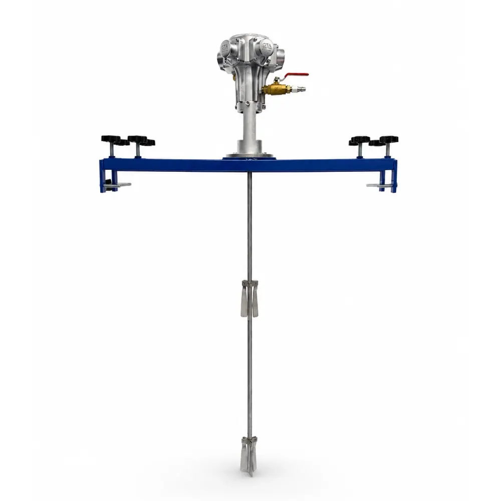 MÁY KHUẤY HÓA CHẤT 5 PISTON 1 HP DẠNG GÁ NGANG CHO THÙNG IBC 1000 LÍT