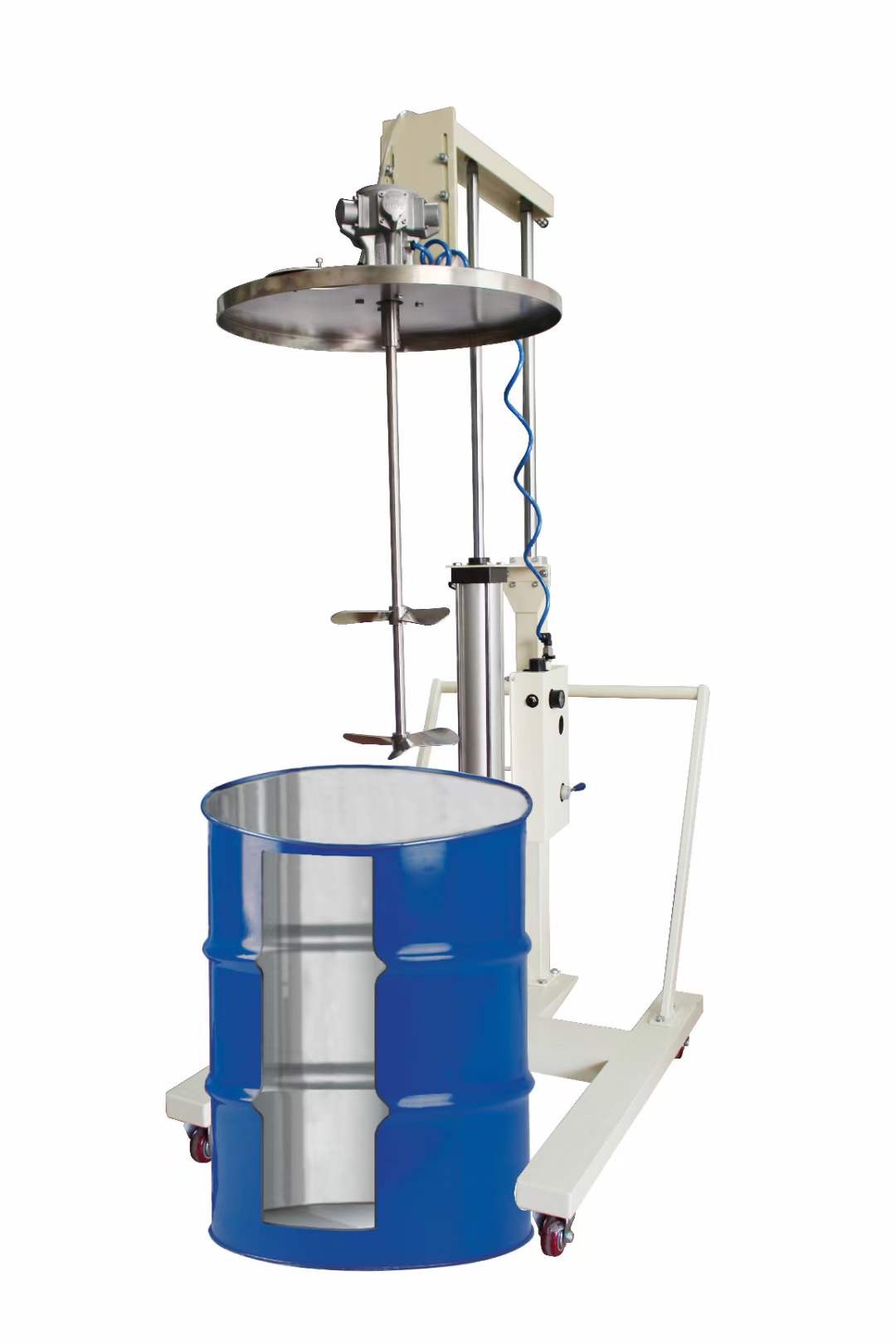 Máy khuấy nâng hạ kẹp thùng phuy 100-200L